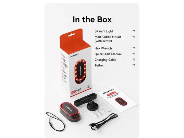 IGPSPORT SRMINI RADAR DE VEHICULE ET ECLAIRAGE VELO ARRIERE USB